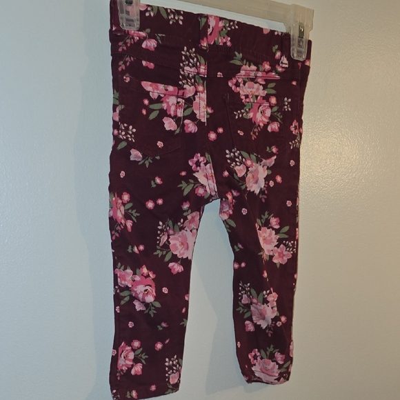 Gymboree Dark Burgandy/maroon Floral Kids Jeggings LOT Q - Picture 6 of 6
